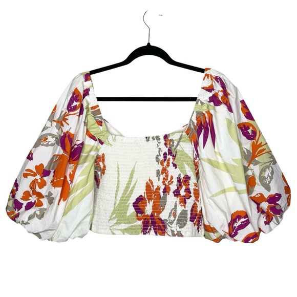 @tinekab Amazon The Drop Floral Print Puff Sleeve Sweetheart Top XL NWT - Picture 7 of 15